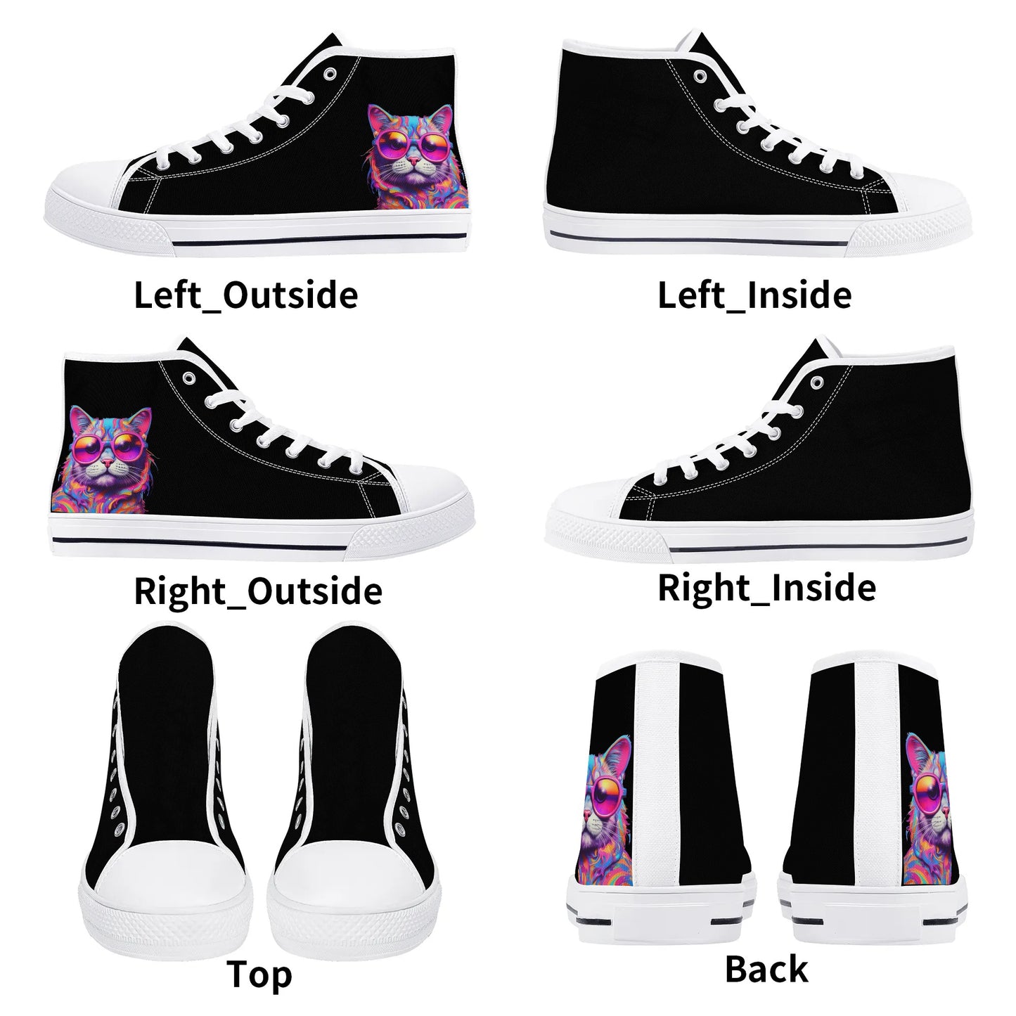 Mens High Top Canvas Shoes - Customized Tongue