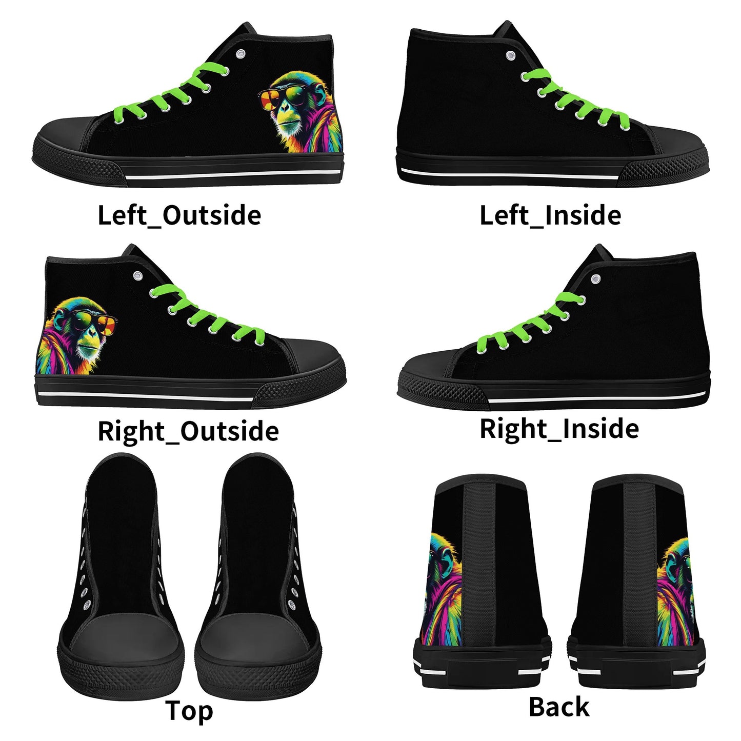 Mens High Top Canvas Shoes - Customized Tongue