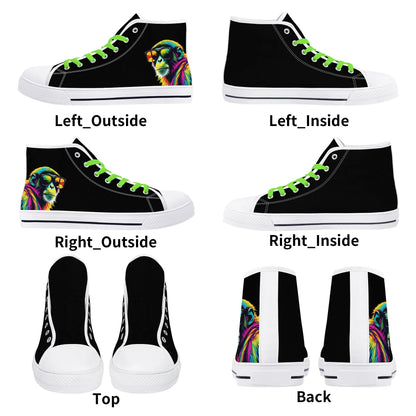 Mens High Top Canvas Shoes - Customized Tongue