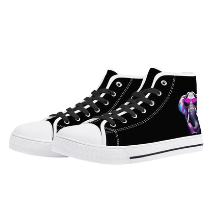 Mens High Top Canvas Shoes - Customized Tongue