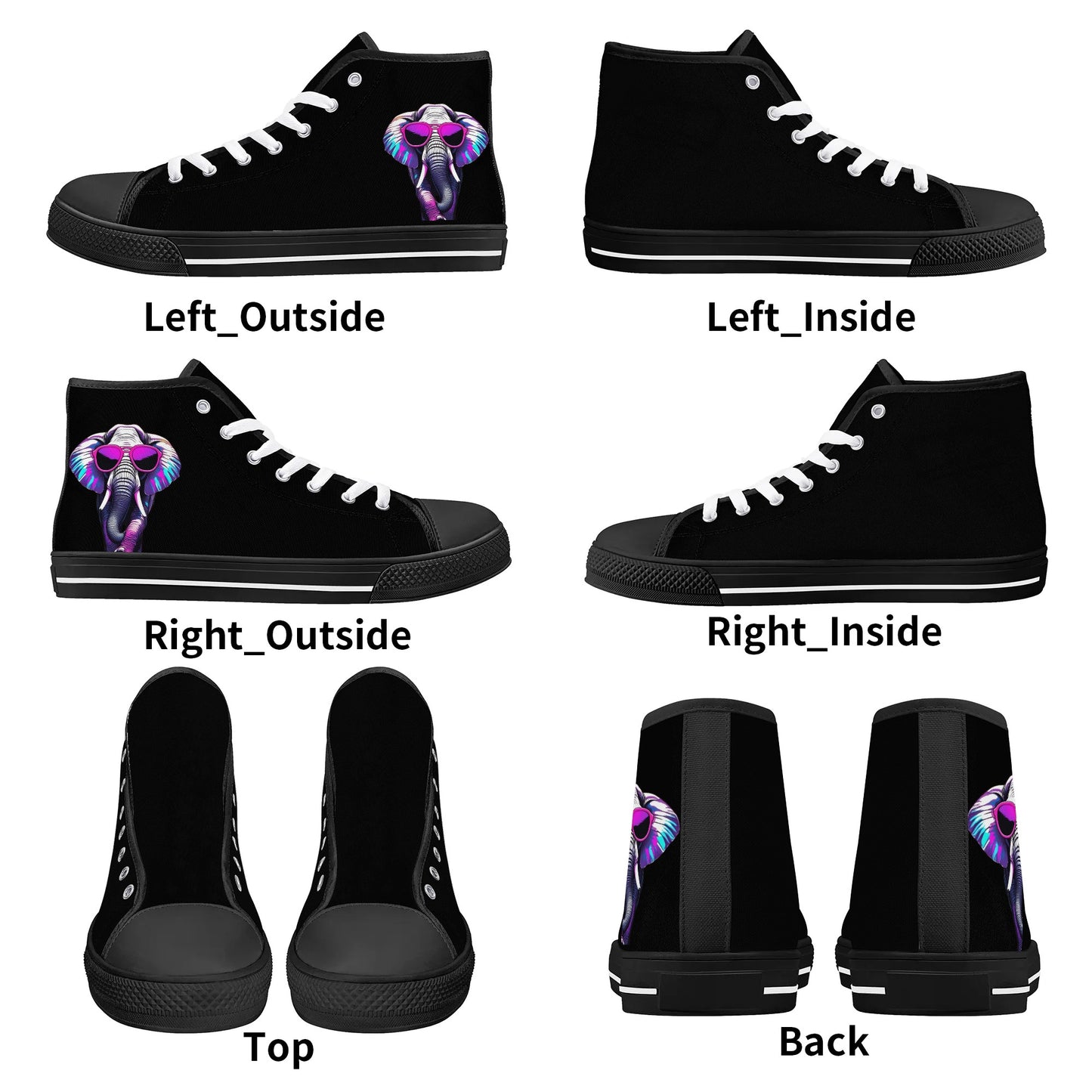 Mens High Top Canvas Shoes - Customized Tongue