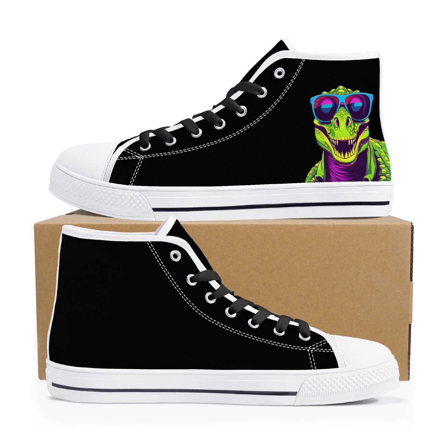 Mens High Top Canvas Shoes - Customized Tongue