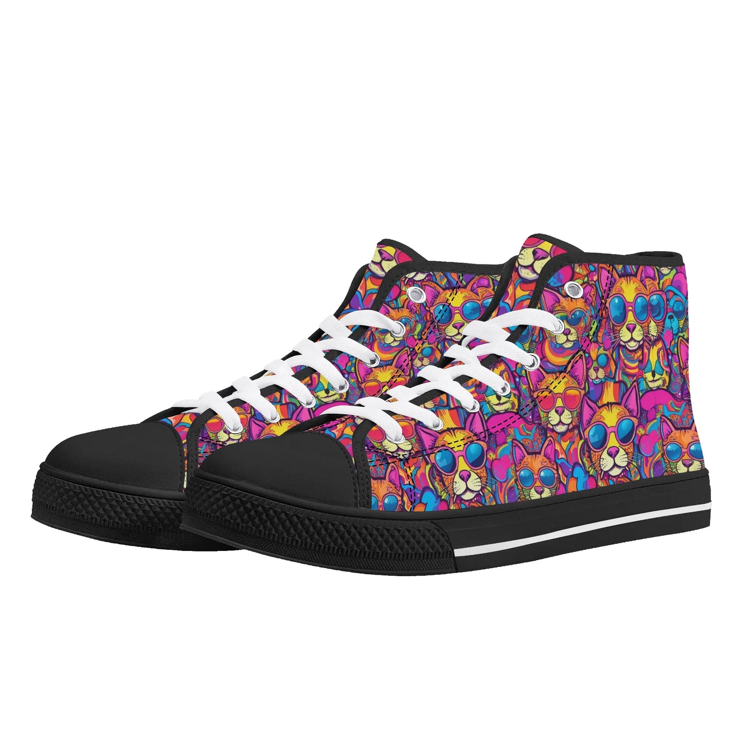 Mens High Top Canvas Shoes - Customized Tongue