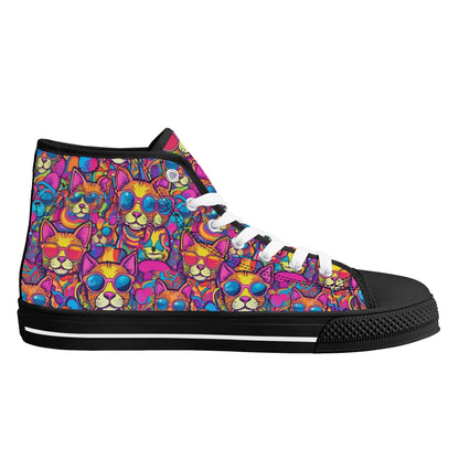 Mens High Top Canvas Shoes - Customized Tongue