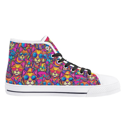 Mens High Top Canvas Shoes - Customized Tongue