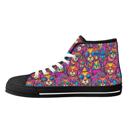 Mens High Top Canvas Shoes - Customized Tongue