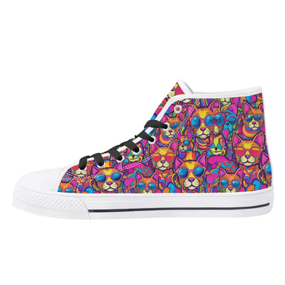 Mens High Top Canvas Shoes - Customized Tongue