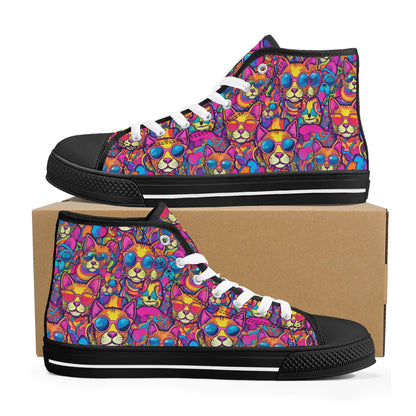 Mens High Top Canvas Shoes - Customized Tongue