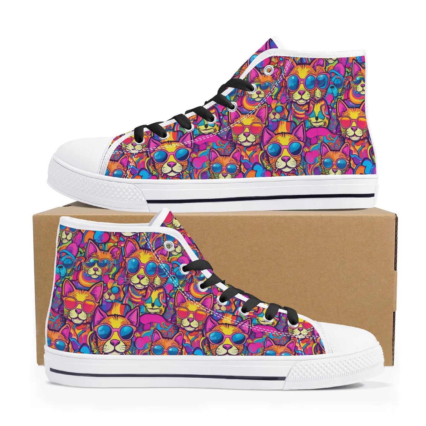 Mens High Top Canvas Shoes - Customized Tongue