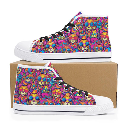 Mens High Top Canvas Shoes - Customized Tongue