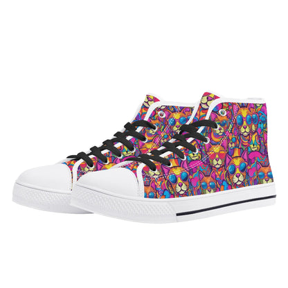 Mens High Top Canvas Shoes - Customized Tongue