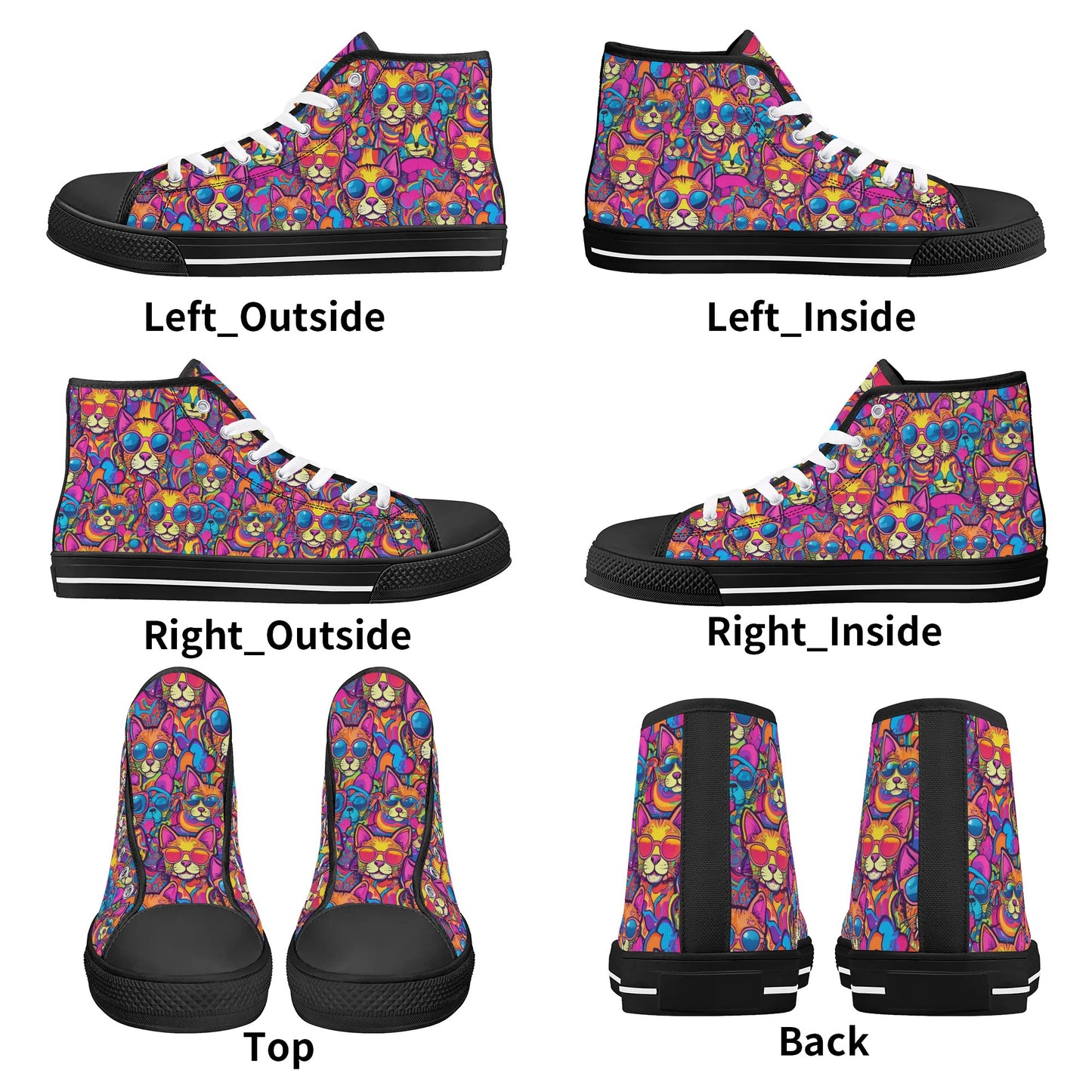 Mens High Top Canvas Shoes - Customized Tongue