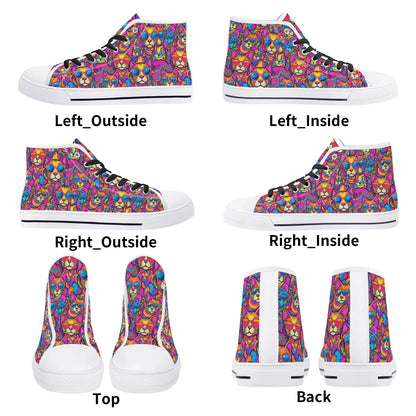 Mens High Top Canvas Shoes - Customized Tongue