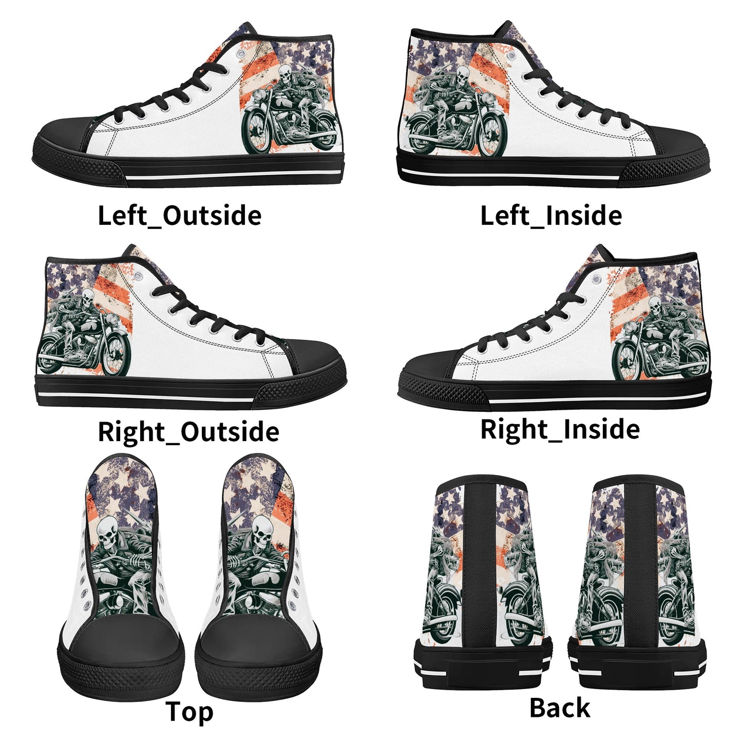 Mens High Top Canvas Shoes - Customized Tongue