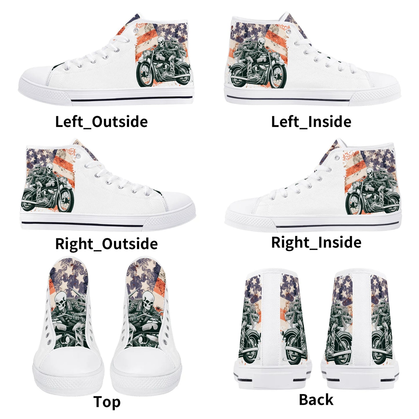 Mens High Top Canvas Shoes - Customized Tongue