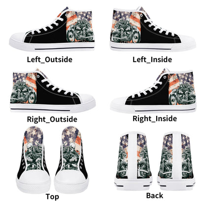 Mens High Top Canvas Shoes - Customized Tongue