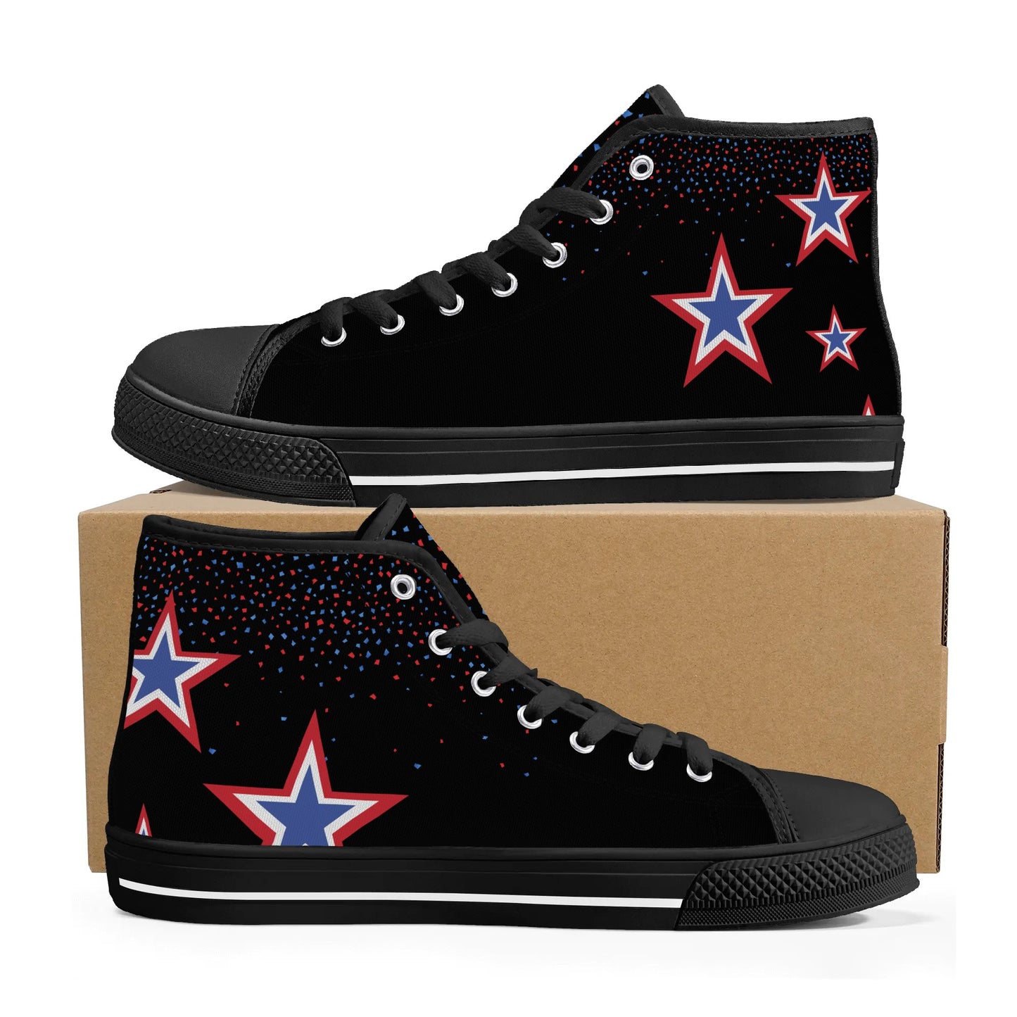 Mens High Top Canvas Shoes - Customized Tongue