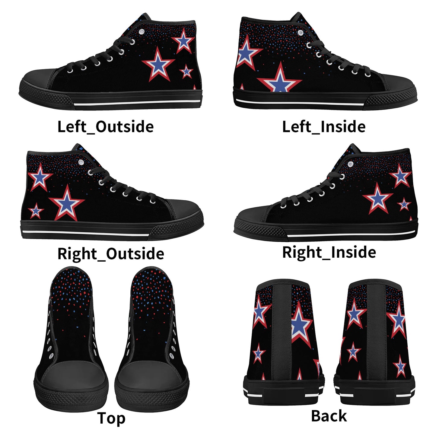 Mens High Top Canvas Shoes - Customized Tongue