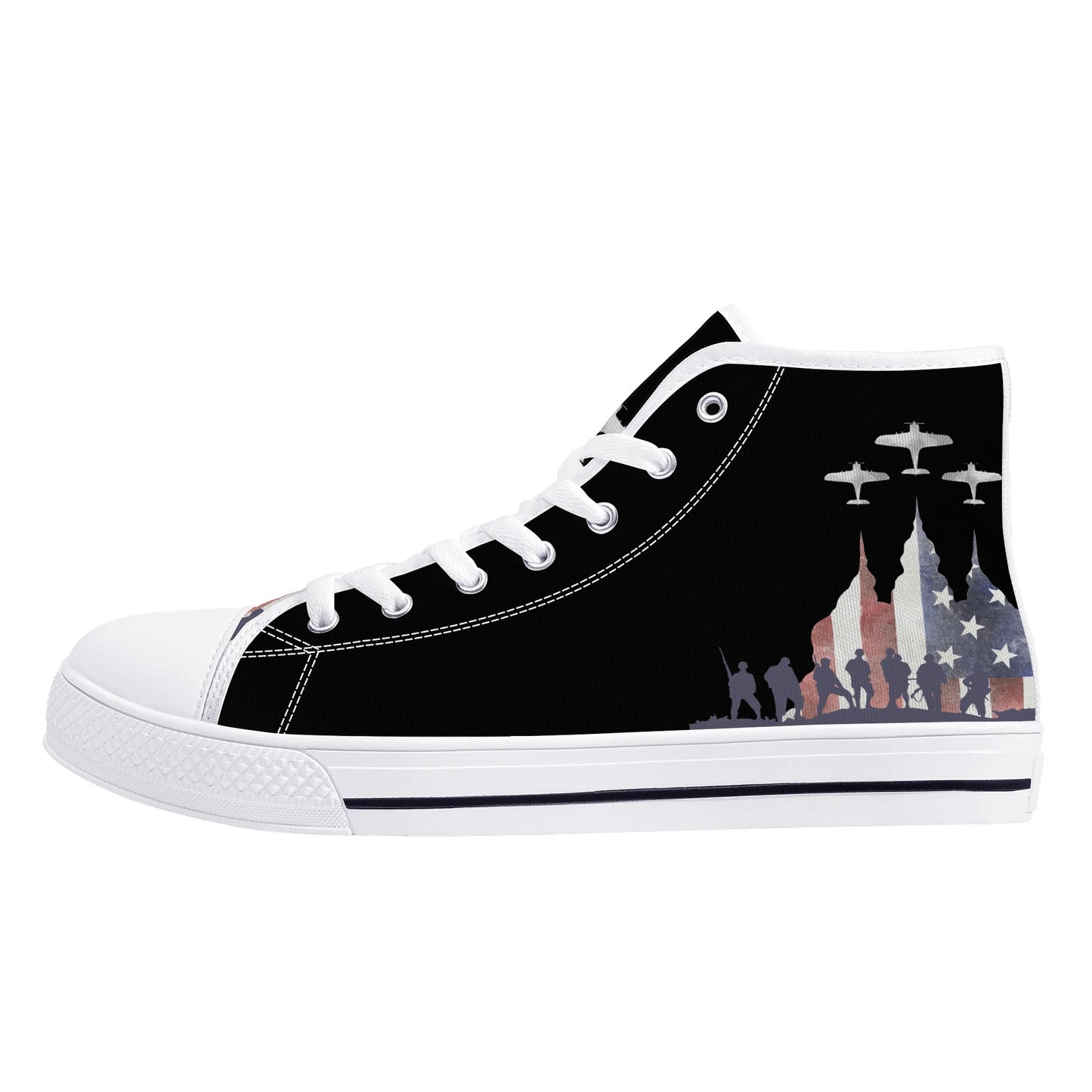 Mens High Top Canvas Shoes - Customized Tongue