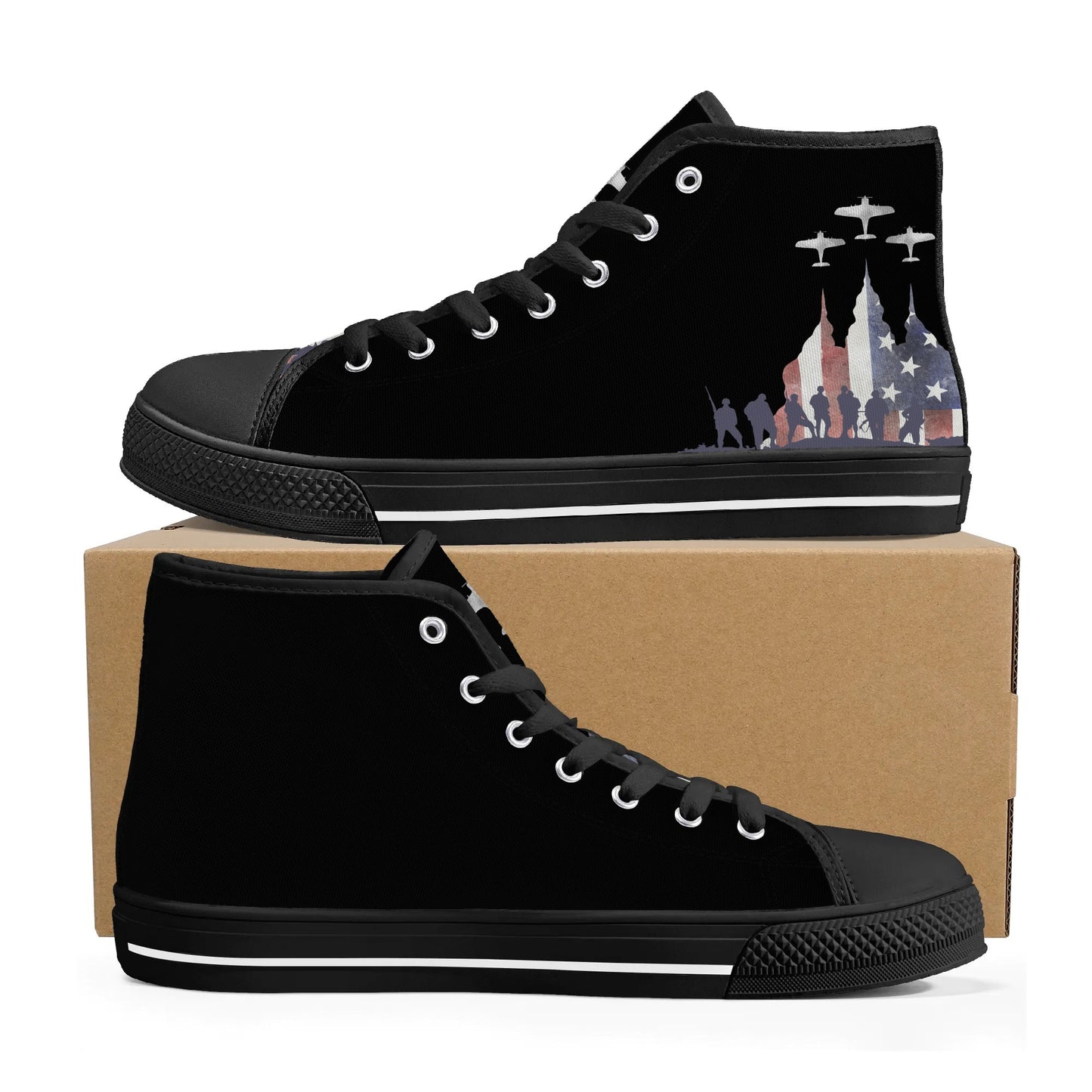 Mens High Top Canvas Shoes - Customized Tongue