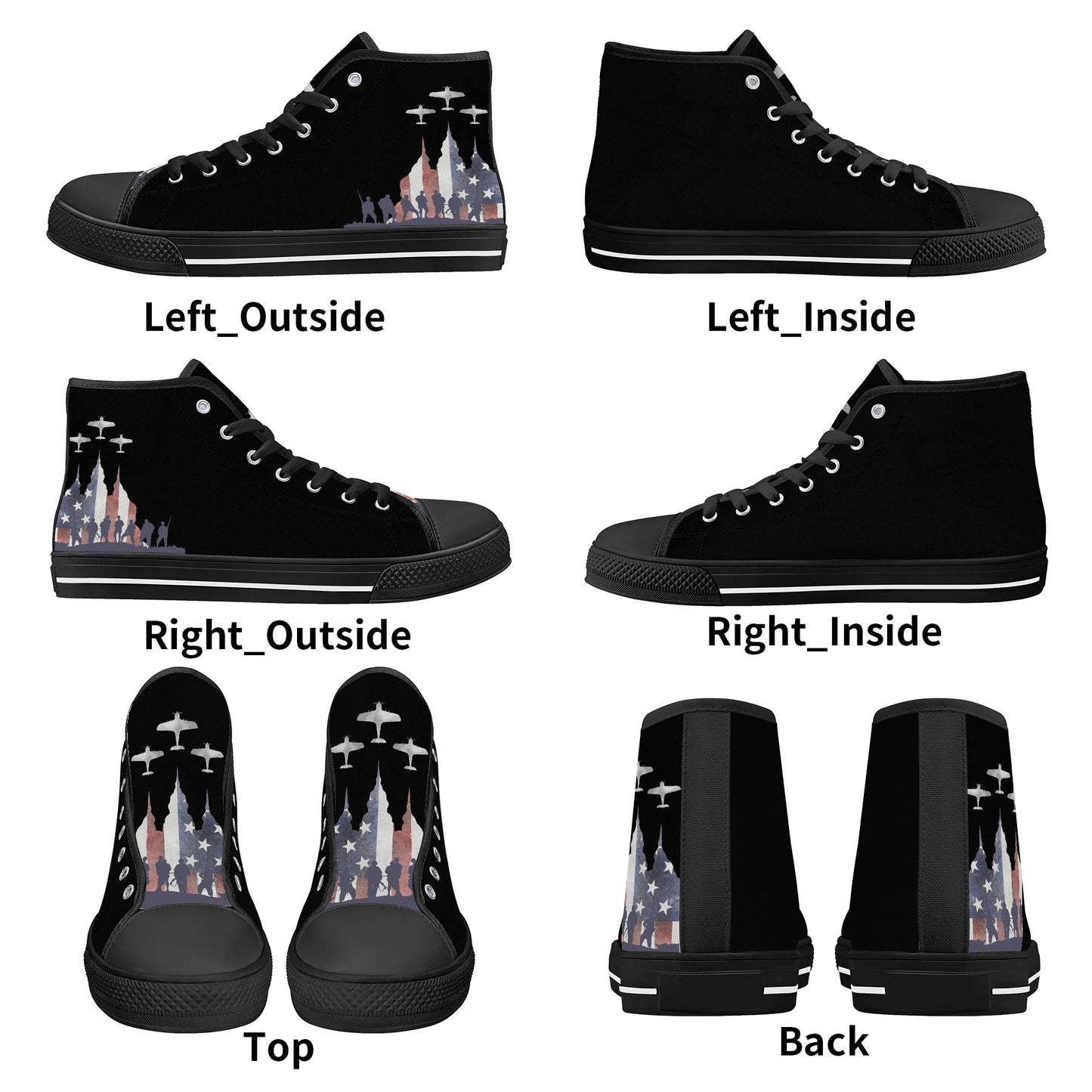 Mens High Top Canvas Shoes - Customized Tongue