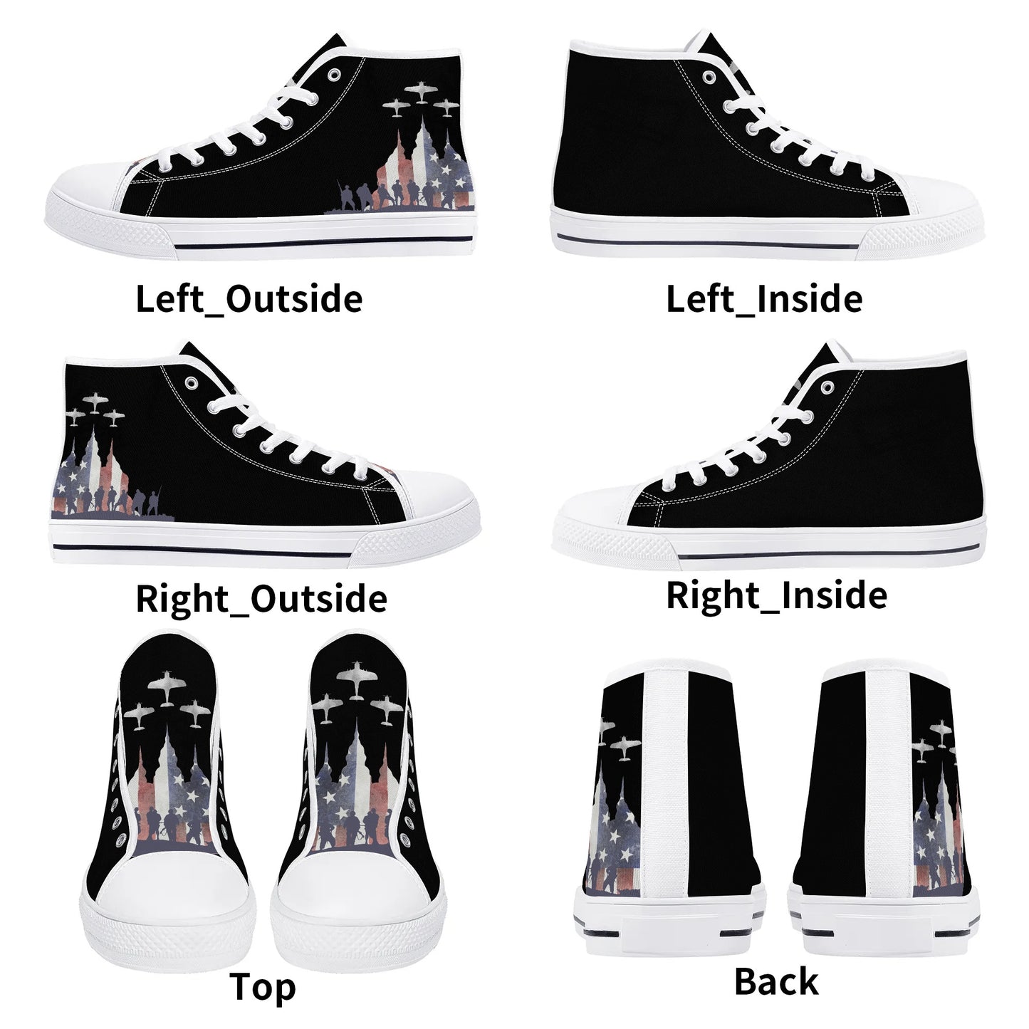 Mens High Top Canvas Shoes - Customized Tongue