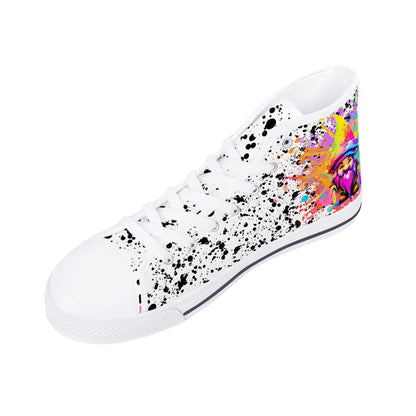 Mens High Top Canvas Shoes - Customized Tongue