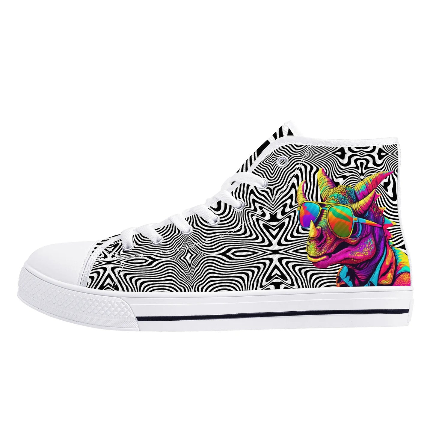 Mens High Top Canvas Shoes - Customized Tongue