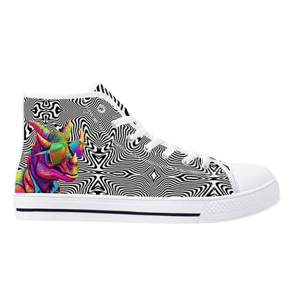 Mens High Top Canvas Shoes - Customized Tongue