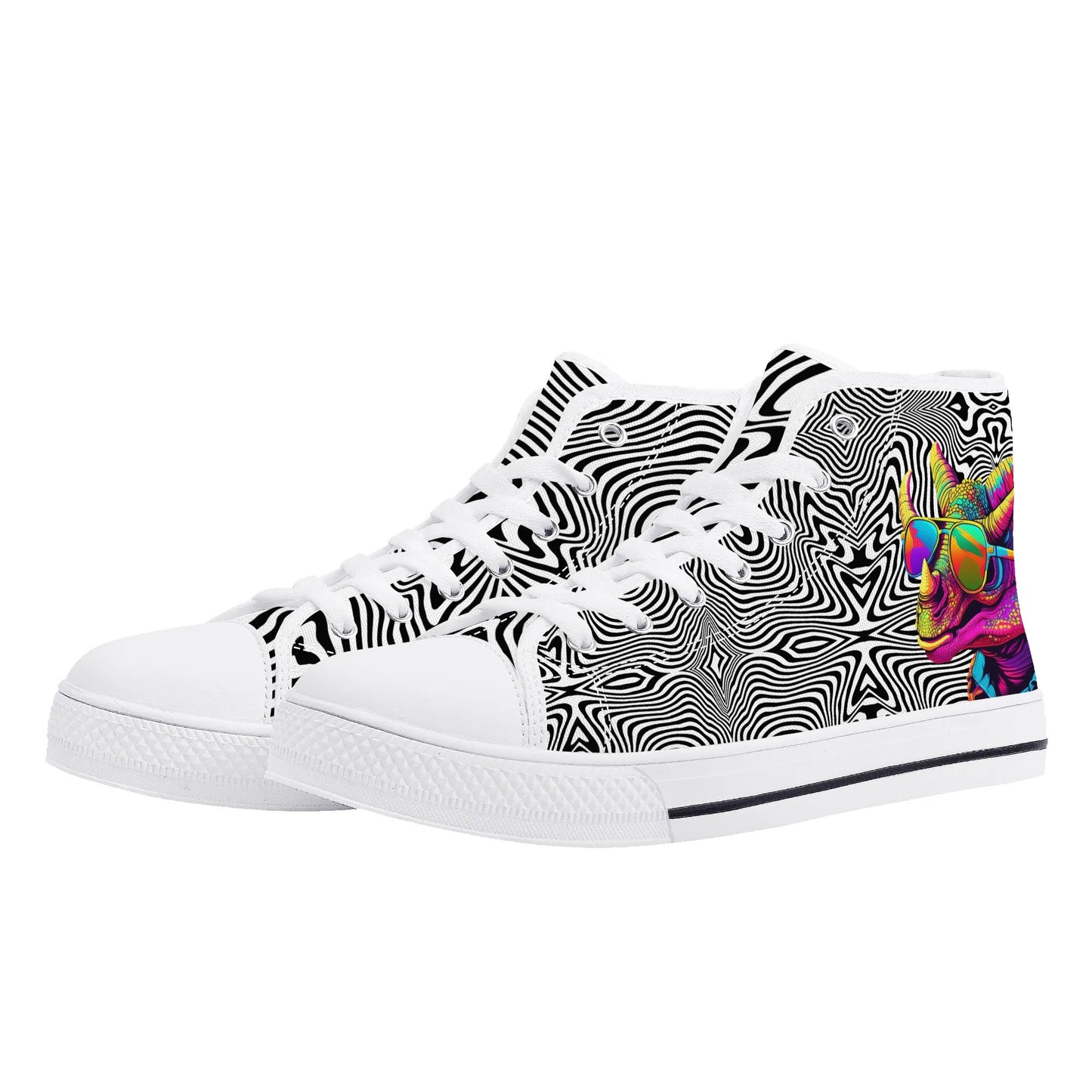 Mens High Top Canvas Shoes - Customized Tongue