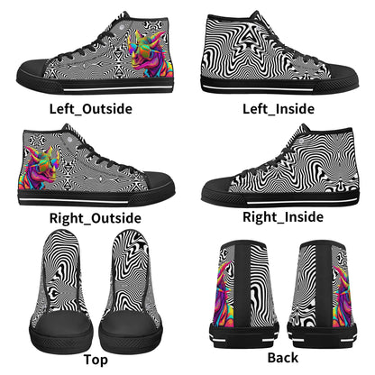 Mens High Top Canvas Shoes - Customized Tongue