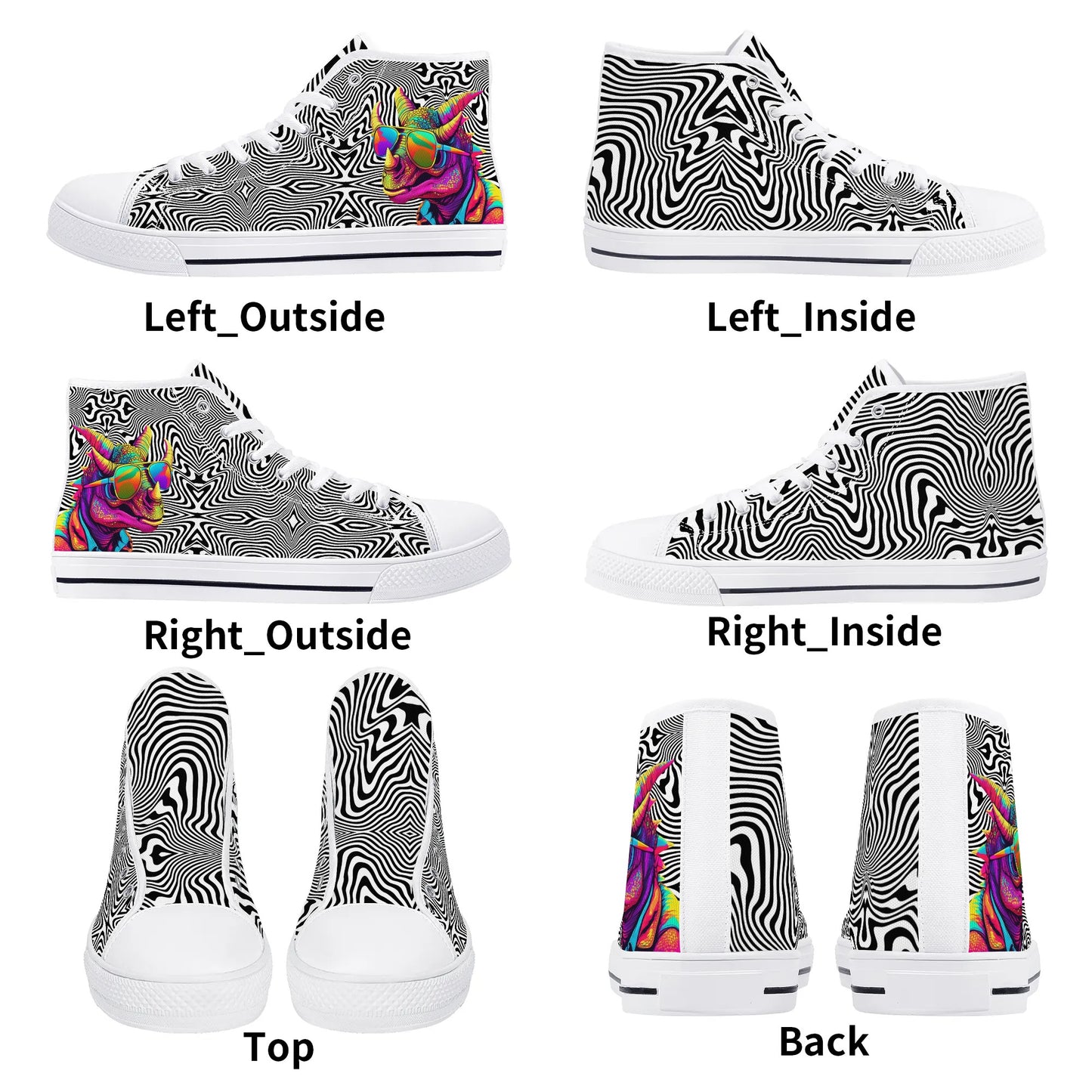 Mens High Top Canvas Shoes - Customized Tongue