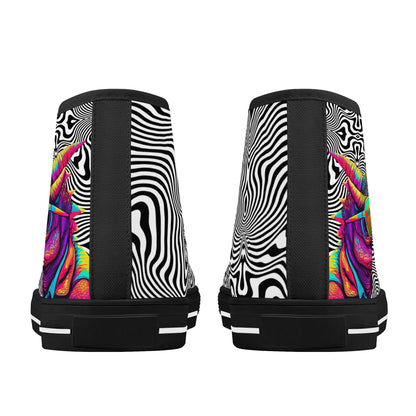 Mens High Top Canvas Shoes - Customized Tongue