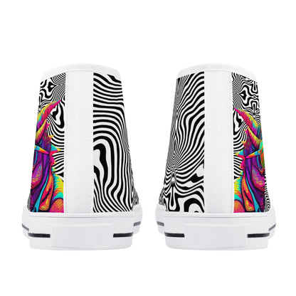 Mens High Top Canvas Shoes - Customized Tongue