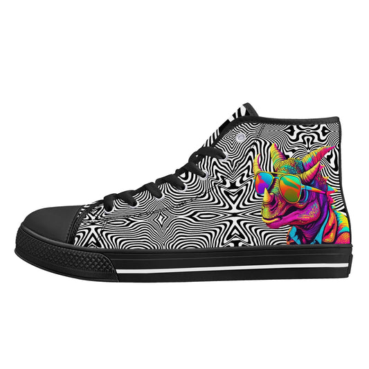 Mens High Top Canvas Shoes - Customized Tongue