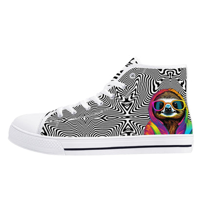 Mens High Top Canvas Shoes - Customized Tongue