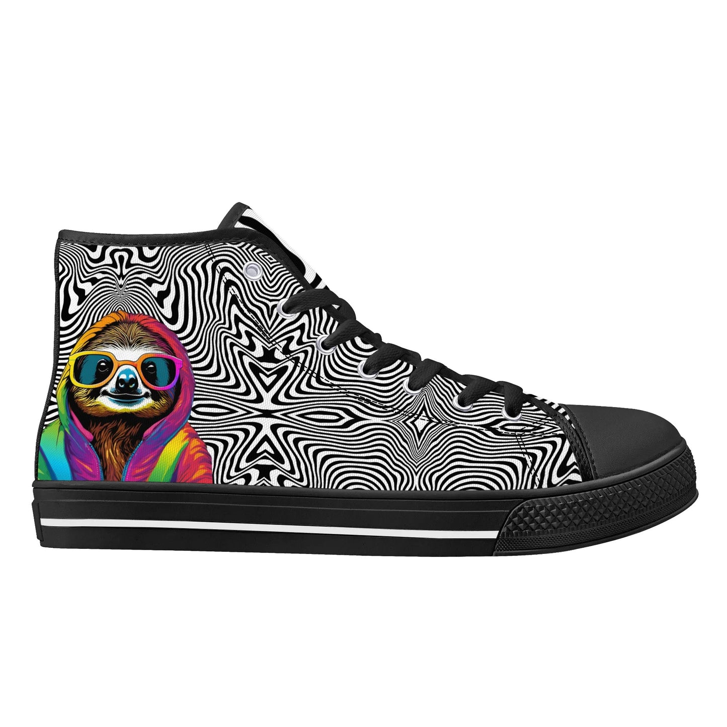 Mens High Top Canvas Shoes - Customized Tongue