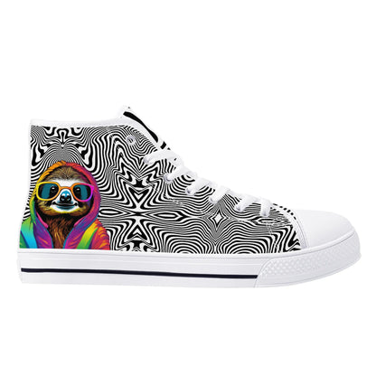 Mens High Top Canvas Shoes - Customized Tongue