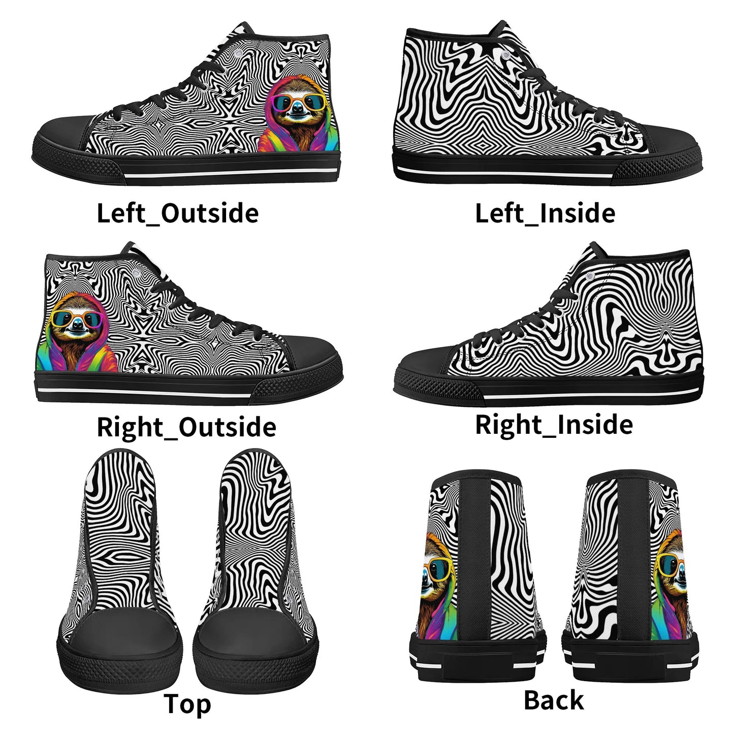 Mens High Top Canvas Shoes - Customized Tongue