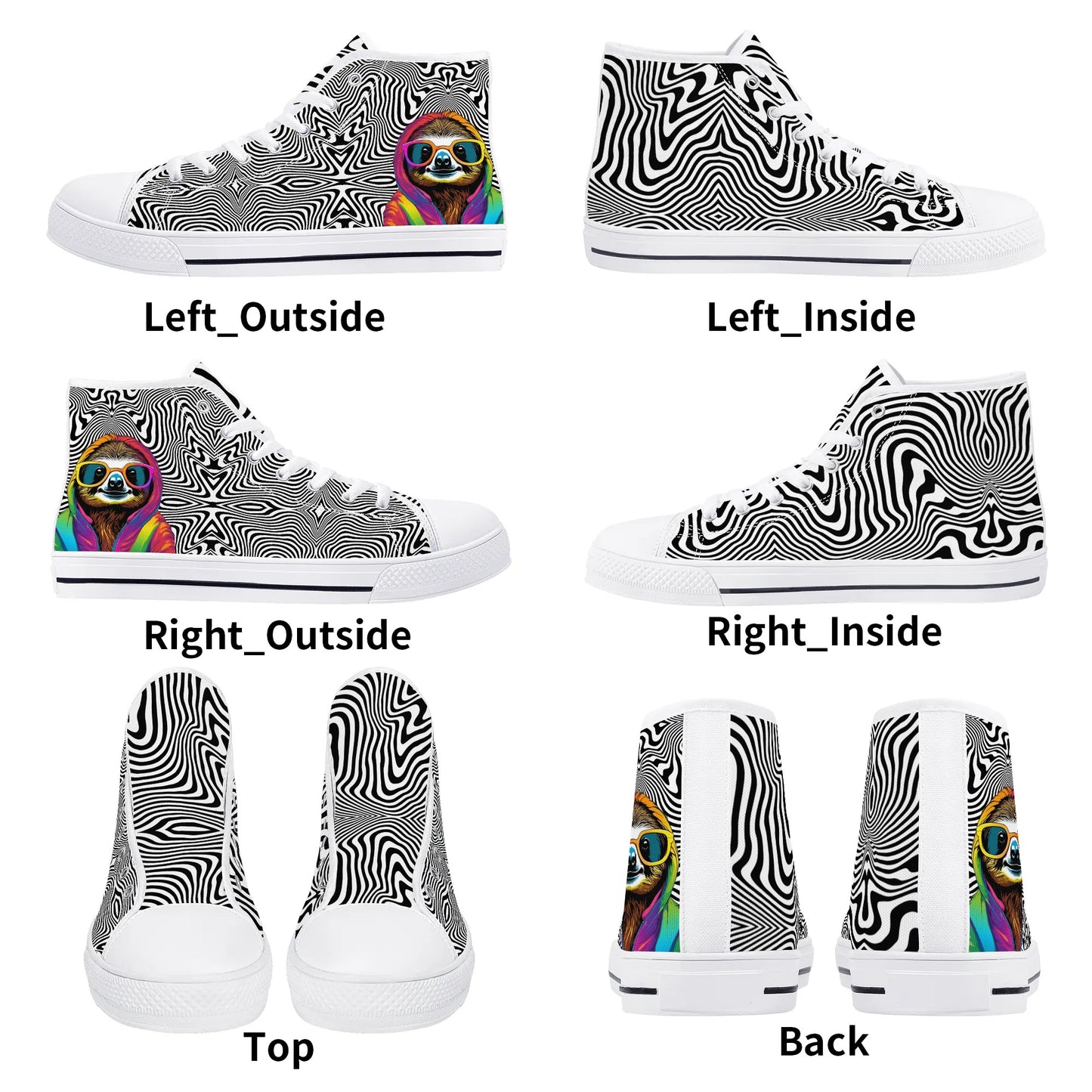 Mens High Top Canvas Shoes - Customized Tongue