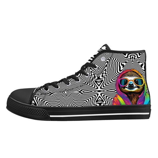 Mens High Top Canvas Shoes - Customized Tongue