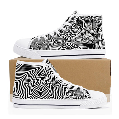 Mens High Top Canvas Shoes - Customized Tongue