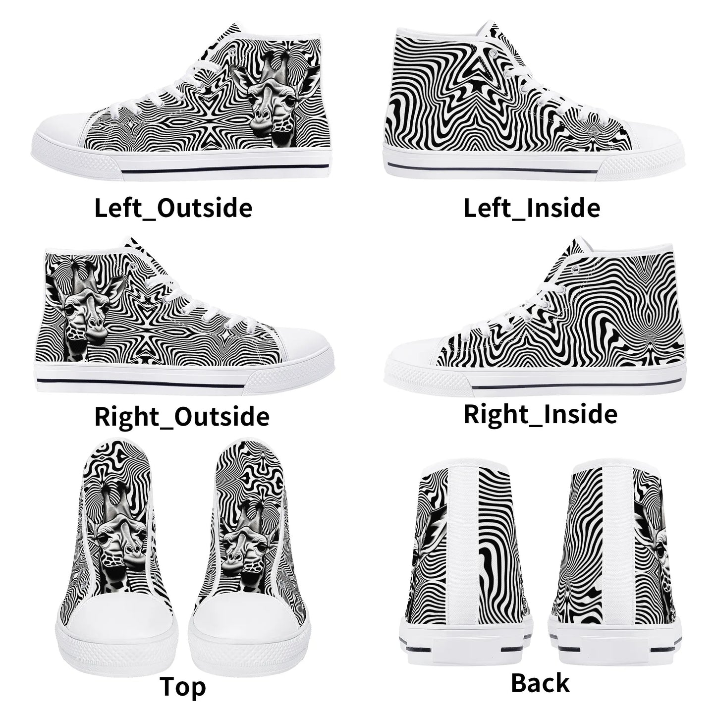 Mens High Top Canvas Shoes - Customized Tongue