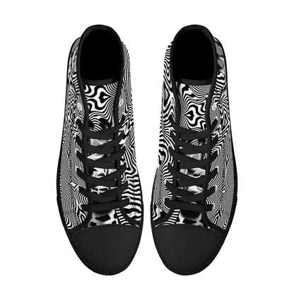 Mens High Top Canvas Shoes - Customized Tongue