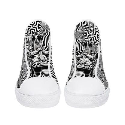 Mens High Top Canvas Shoes - Customized Tongue