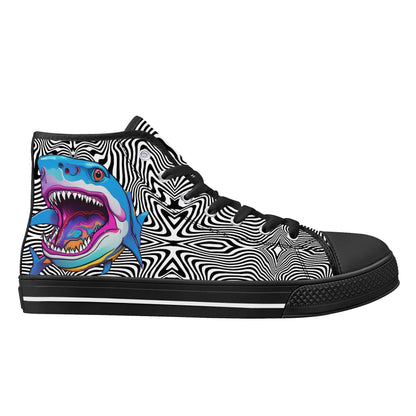 Mens High Top Canvas Shoes - Customized Tongue