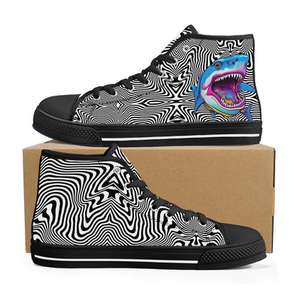 Mens High Top Canvas Shoes - Customized Tongue