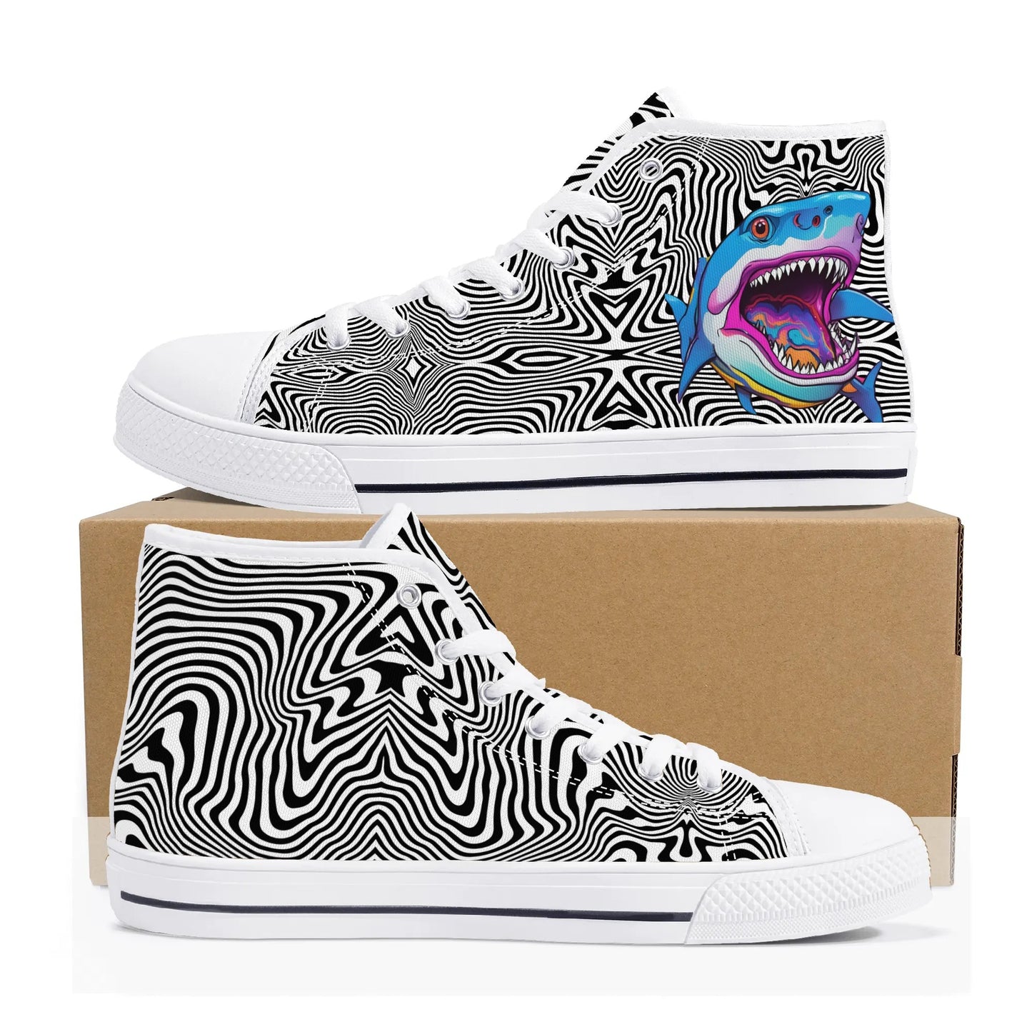 Mens High Top Canvas Shoes - Customized Tongue