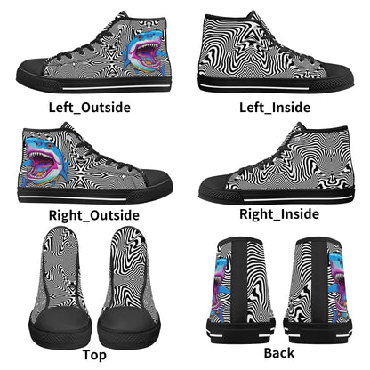 Mens High Top Canvas Shoes - Customized Tongue