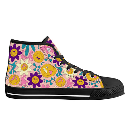 Mens High Top Canvas Shoes - Customized Tongue